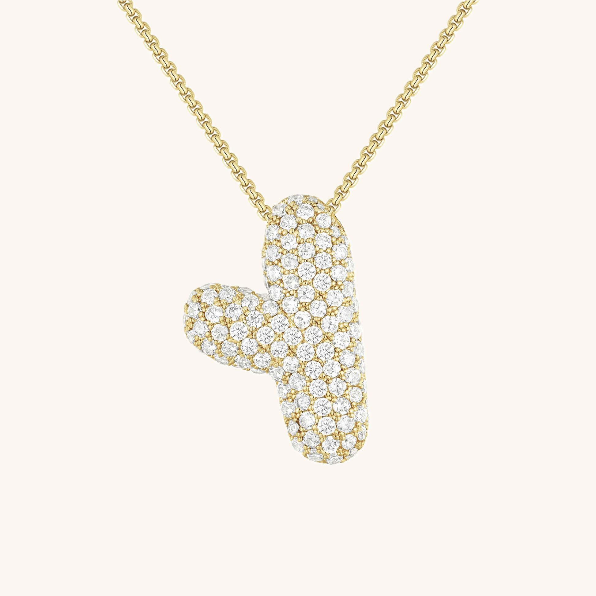 Mimi Femme Necklaces Bubble Shaped Initial Diamond Necklace