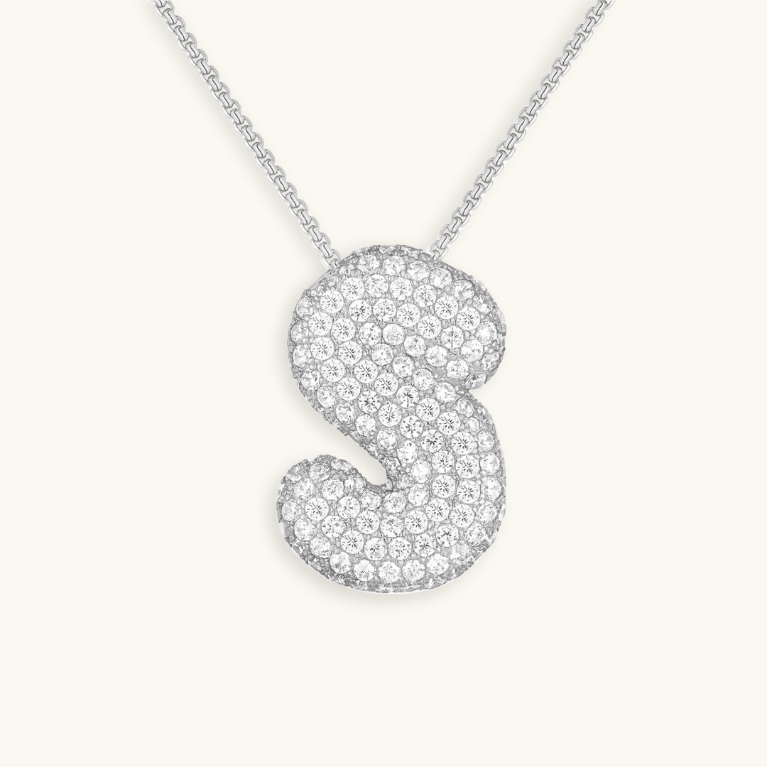 Mimi Femme Necklaces Bubble Shaped Initial Diamond Necklace