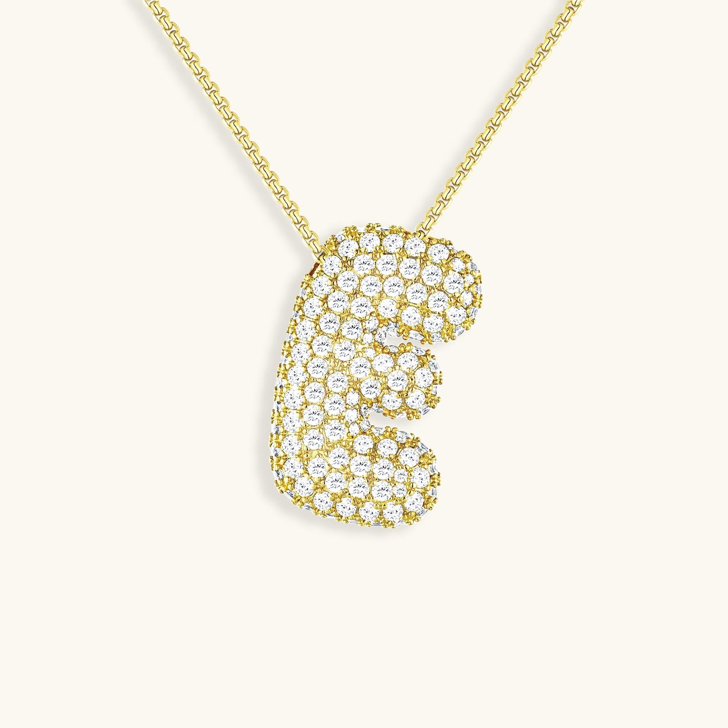 Mimi Femme Necklaces Bubble Shaped Initial Diamond Necklace