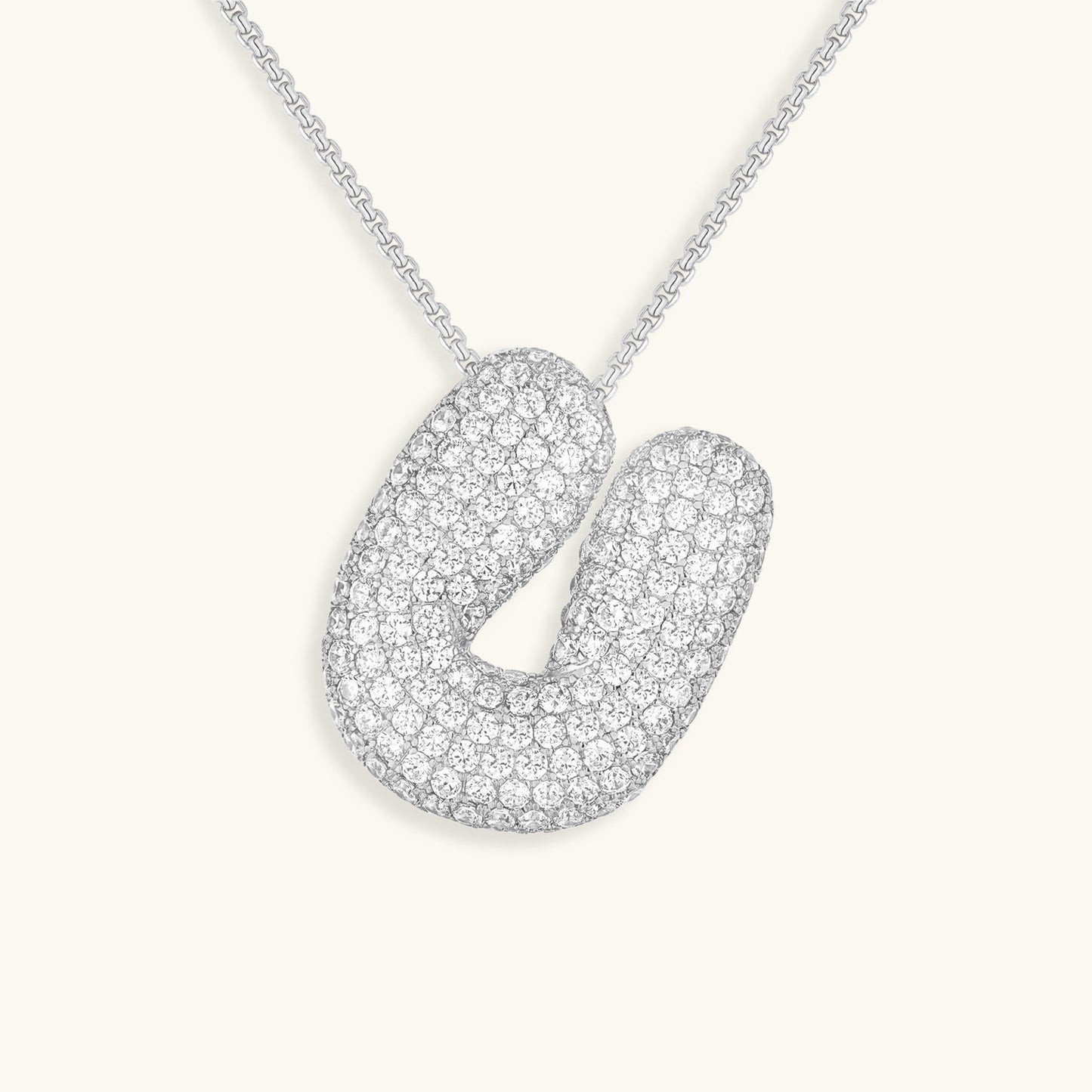 Mimi Femme Necklaces Bubble Shaped Initial Diamond Necklace