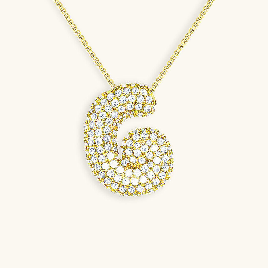 Mimi Femme Necklaces Bubble Shaped Initial Diamond Necklace