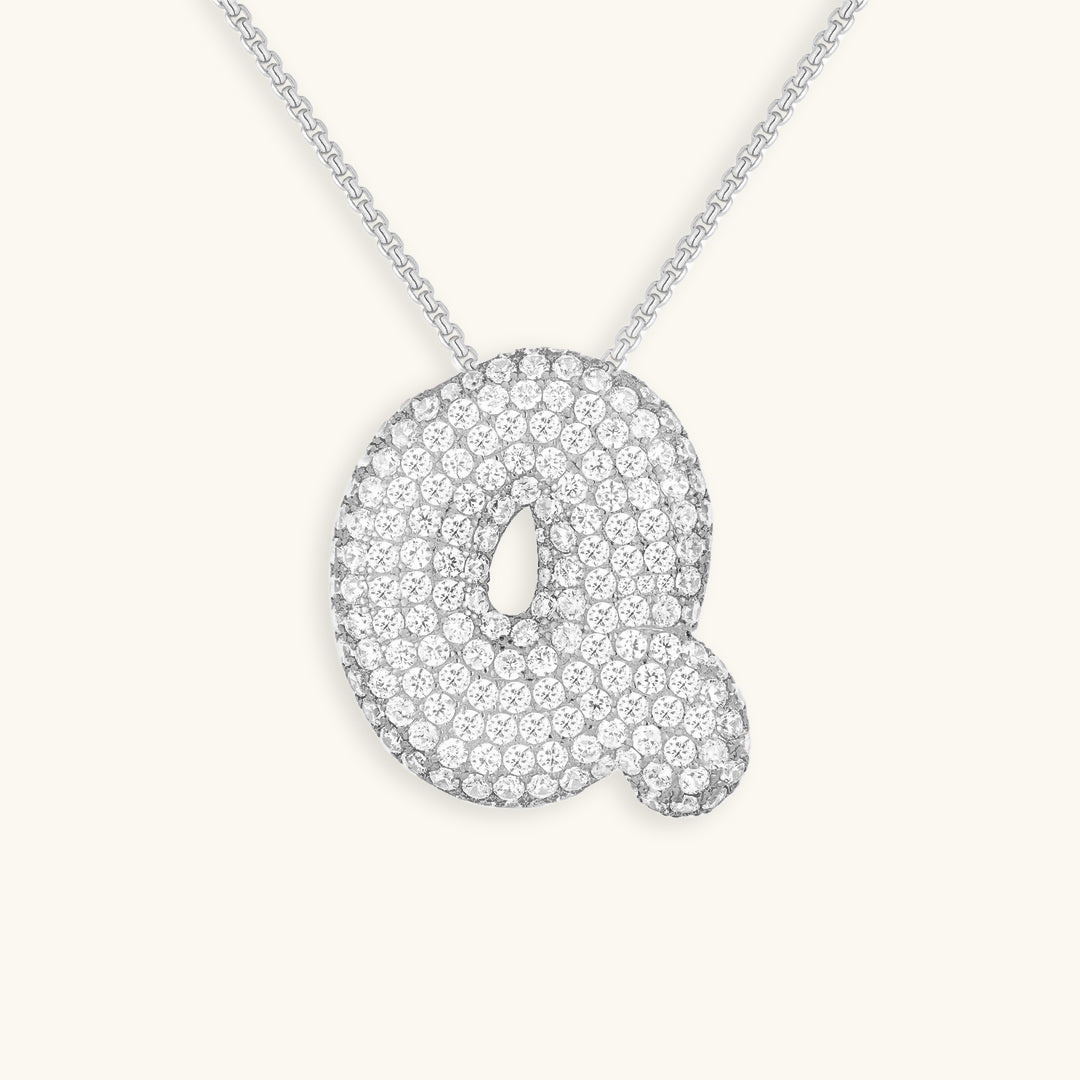 Mimi Femme Necklaces Bubble Shaped Initial Diamond Necklace