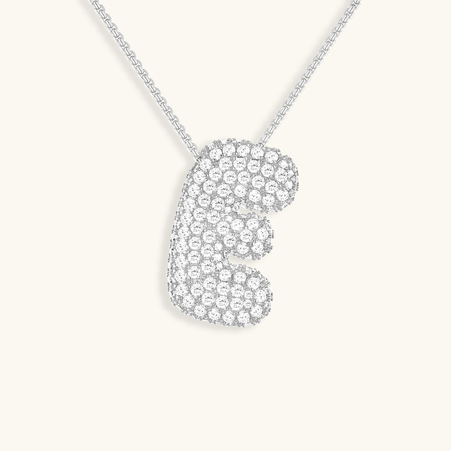 Mimi Femme Necklaces Bubble Shaped Initial Diamond Necklace