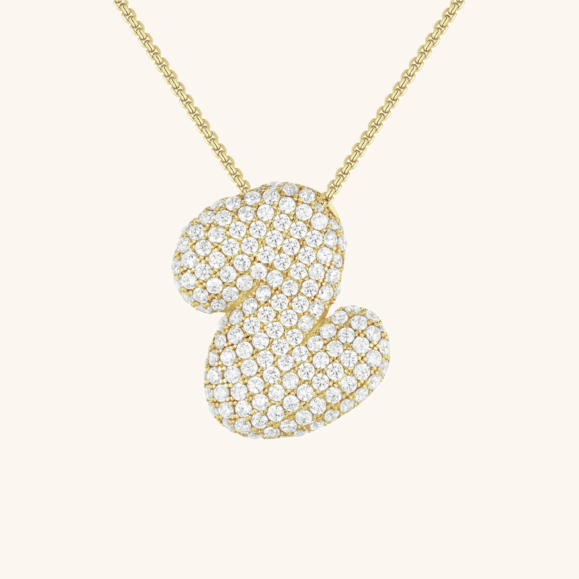 Mimi Femme Necklaces Bubble Shaped Initial Diamond Necklace