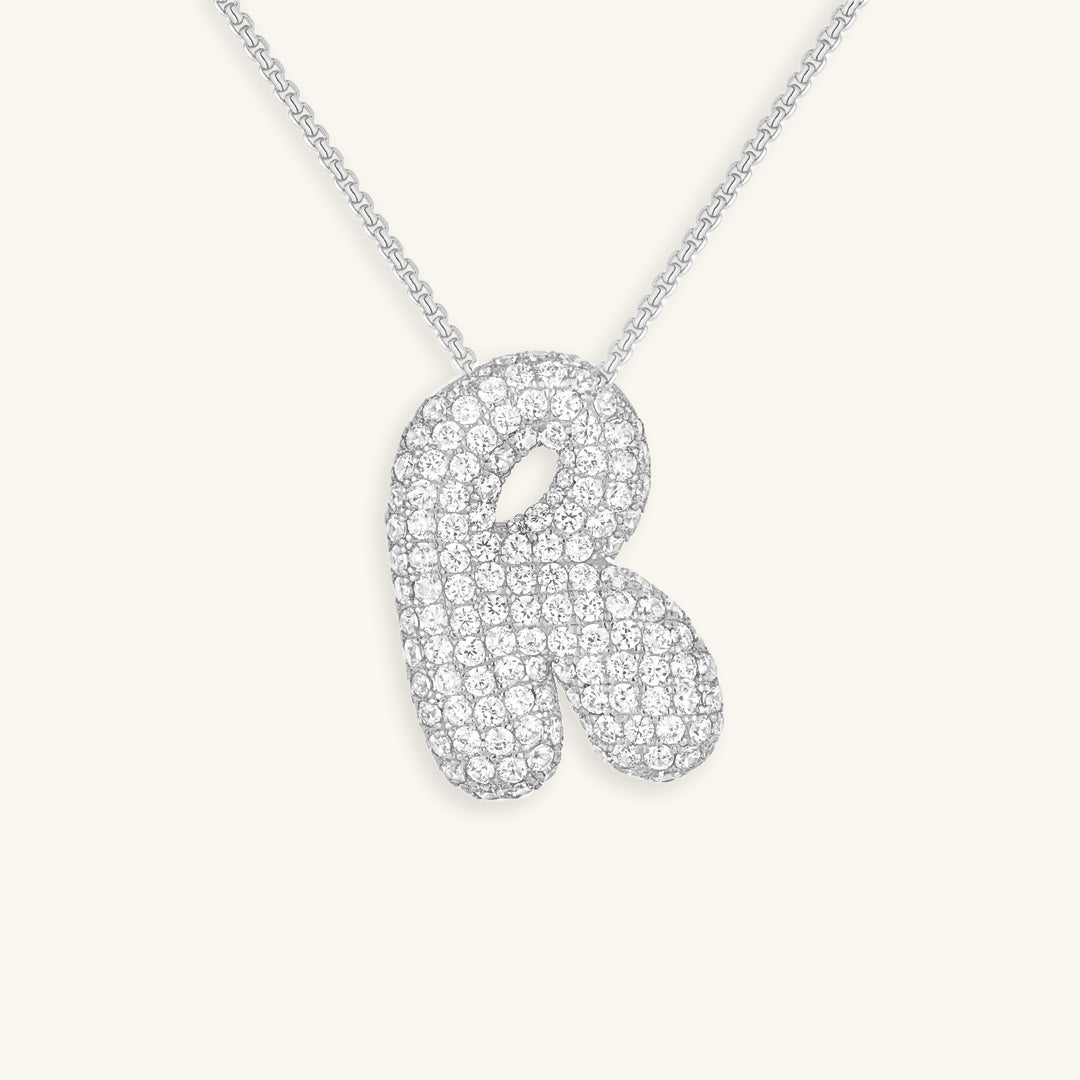 Mimi Femme Necklaces Bubble Shaped Initial Diamond Necklace