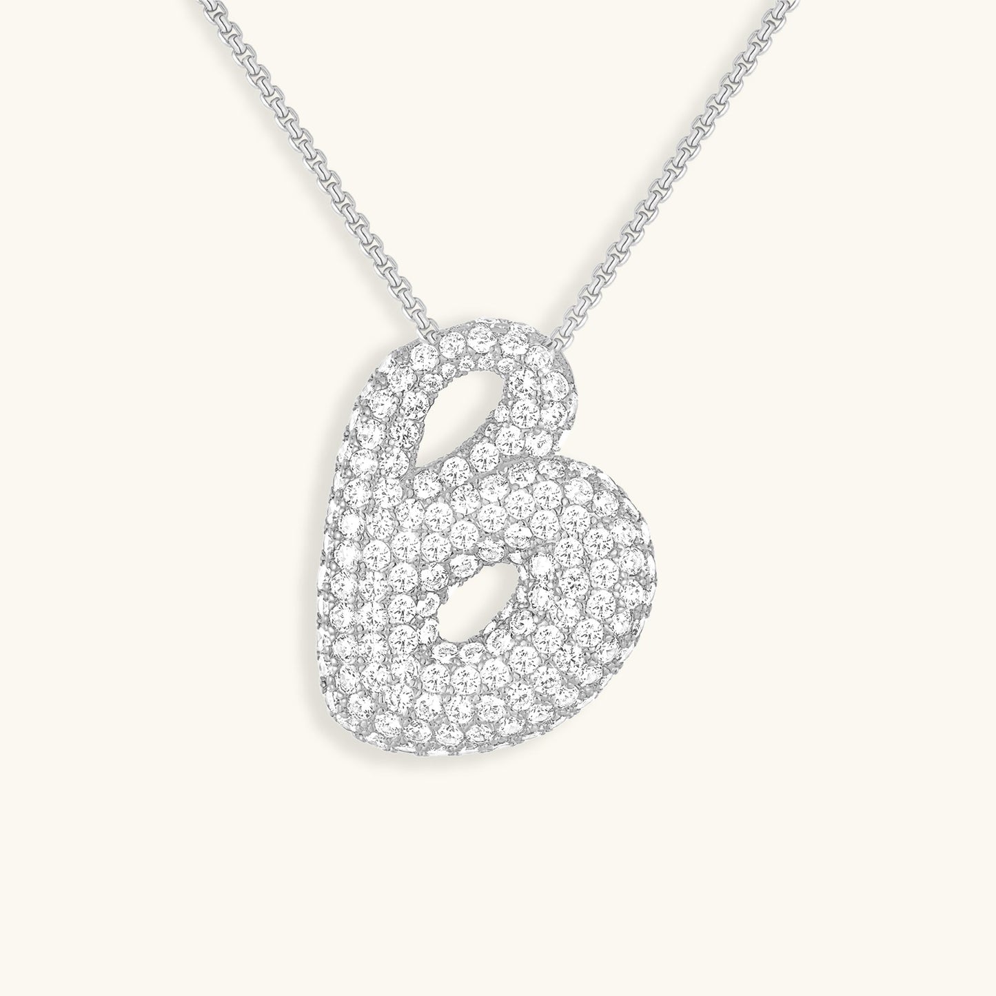 Mimi Femme Necklaces Bubble Shaped Initial Diamond Necklace