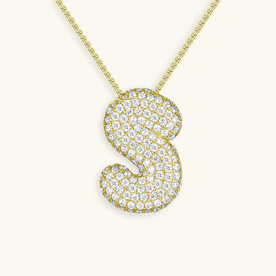 Mimi Femme Necklaces Bubble Shaped Initial Diamond Necklace