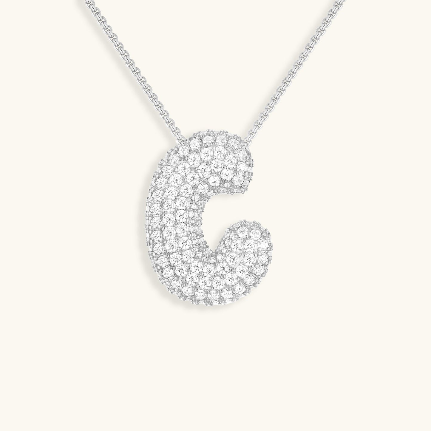 Mimi Femme Necklaces Bubble Shaped Initial Diamond Necklace