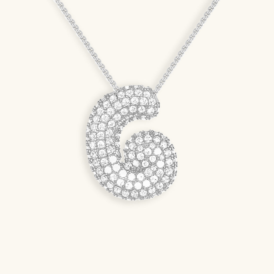 Mimi Femme Necklaces Bubble Shaped Initial Diamond Necklace