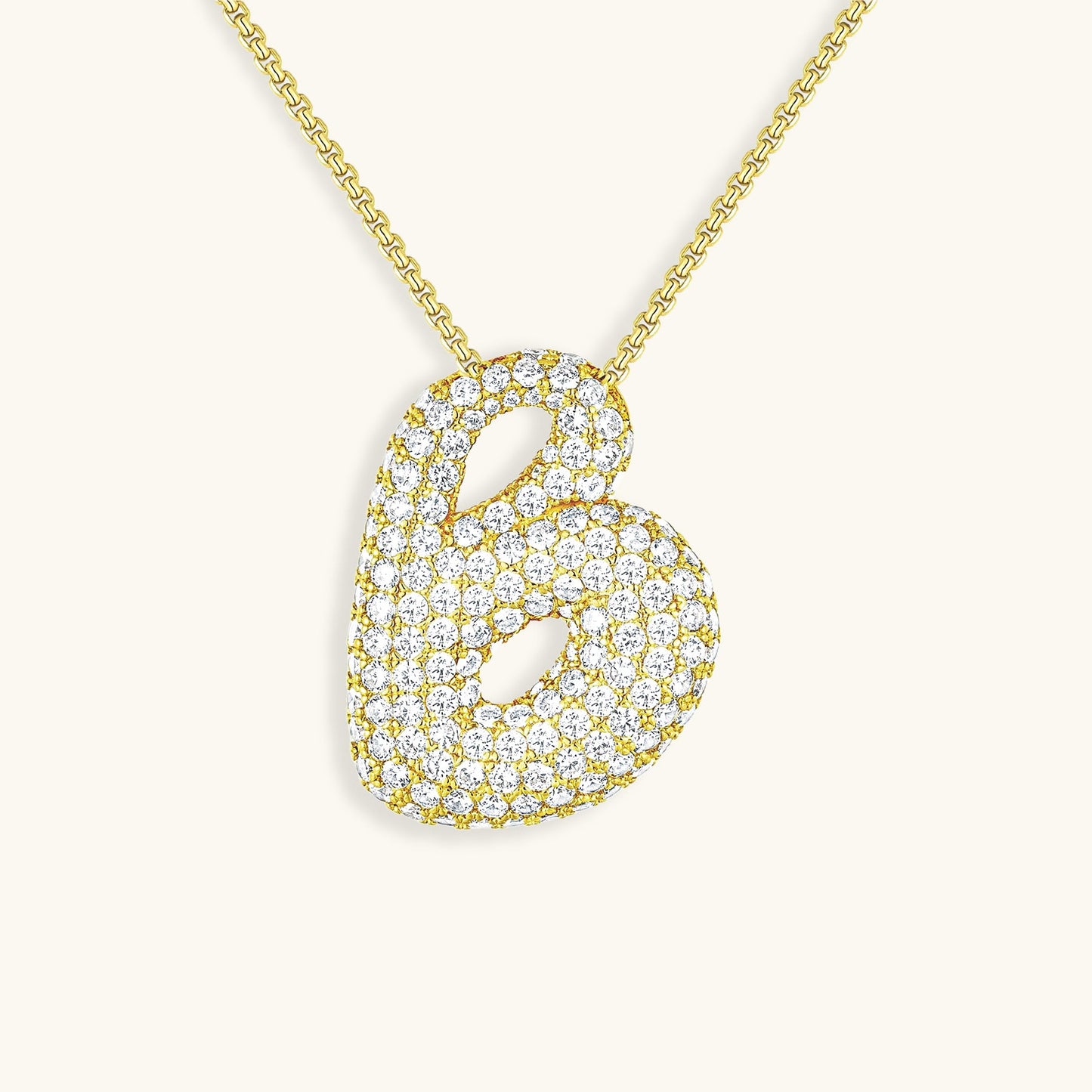 Mimi Femme Necklaces Bubble Shaped Initial Diamond Necklace