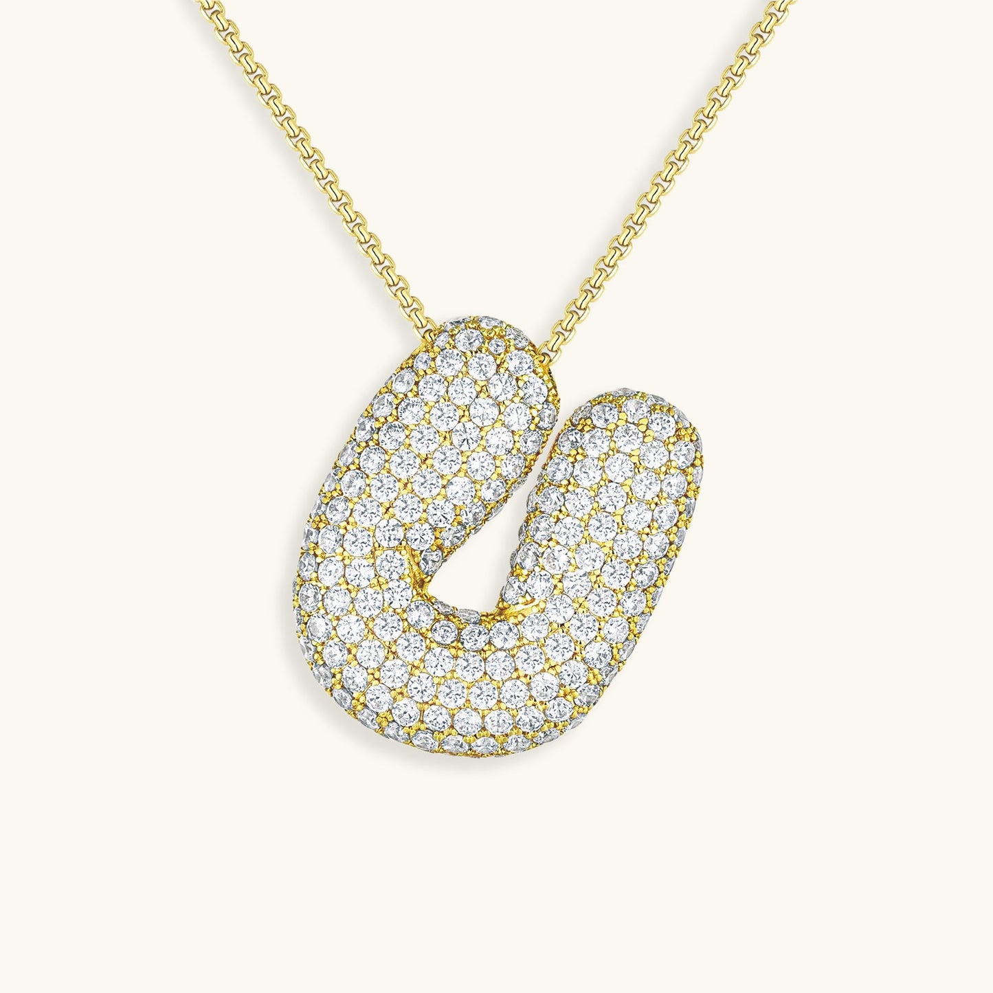 Mimi Femme Necklaces Bubble Shaped Initial Diamond Necklace