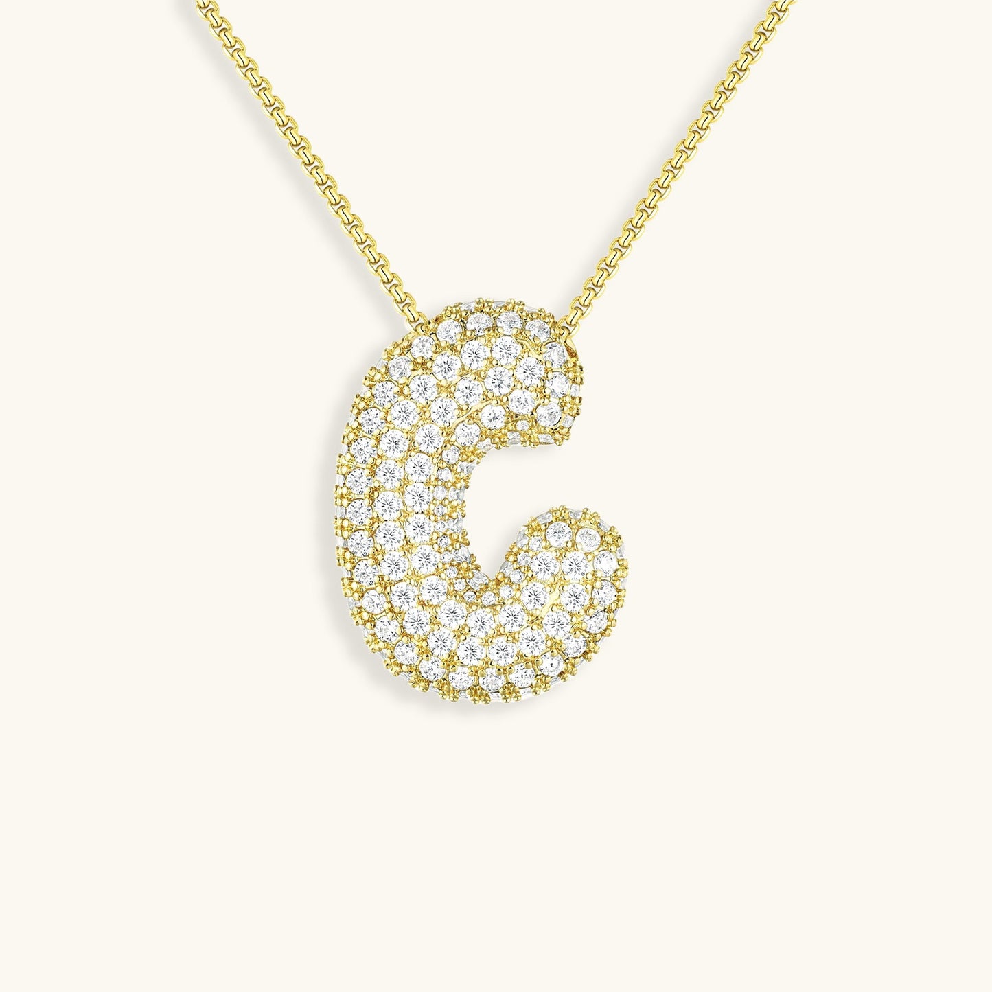 Mimi Femme Necklaces Bubble Shaped Initial Diamond Necklace