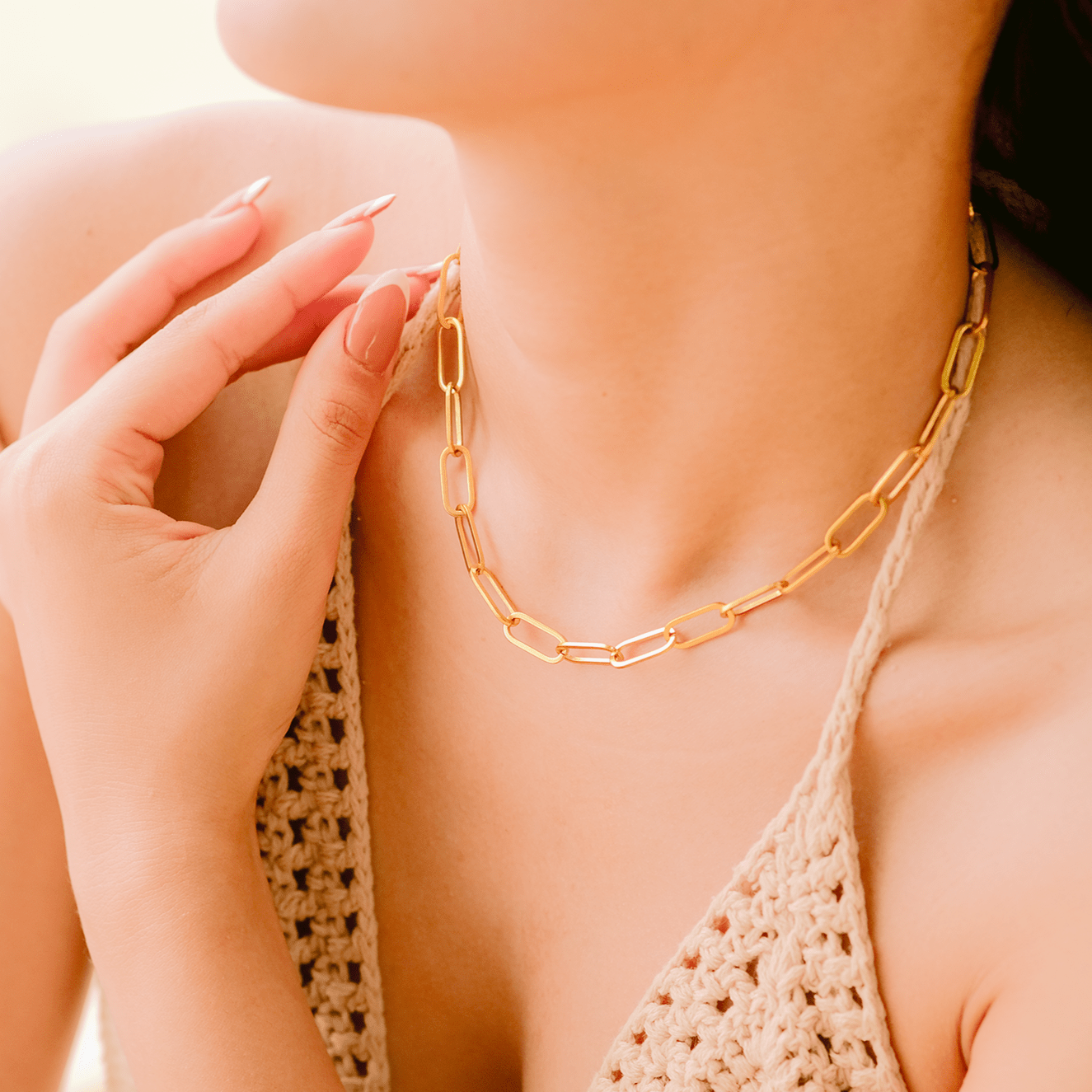 Mimi Femme Necklaces Delia Gold Paperclip Chain Necklace