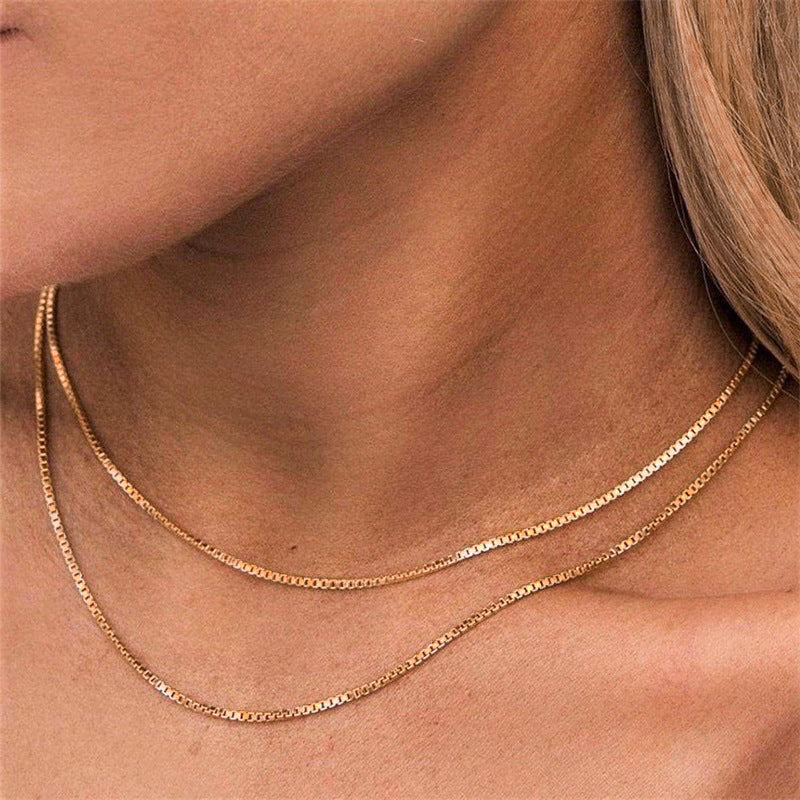 Mimi Femme Necklaces Delphine Box Chain Gold Necklace