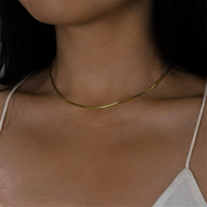 Mimi Femme Necklaces Delphine Box Chain Gold Necklace