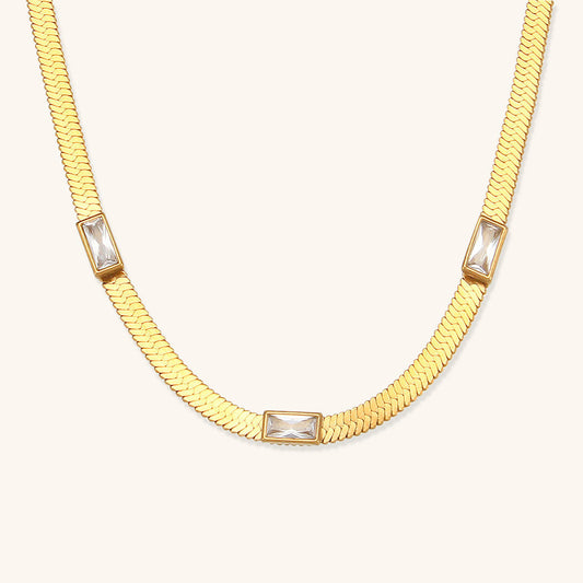 Mimi Femme Necklaces Felicity Herringbone Gold Necklace