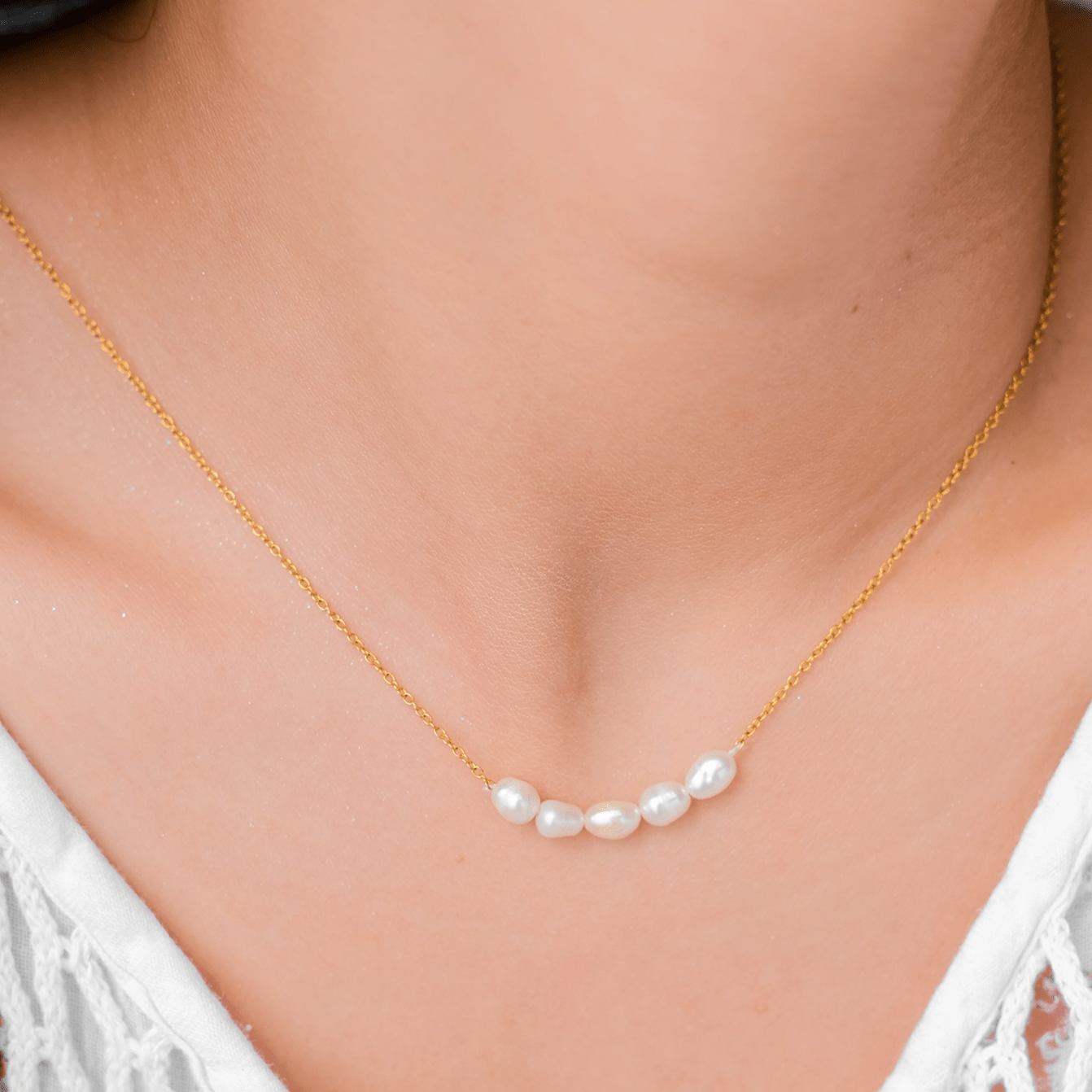 Mimi Femme Necklaces Gabrielle Gold Pearl Necklace