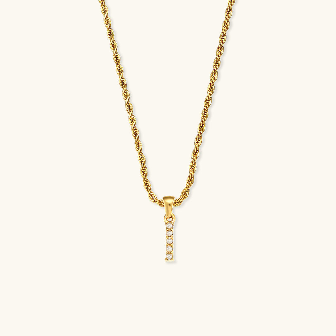 Mimi Femme Necklaces Helena Initial Letter Pearl Necklace