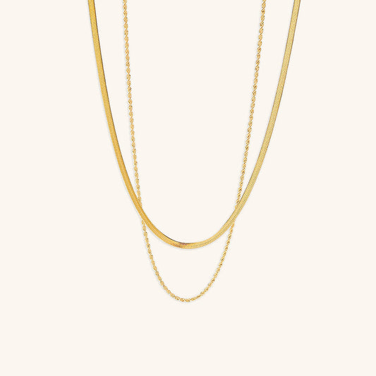 Mimi Femme Necklaces Leontine Layered Gold Chain Necklace