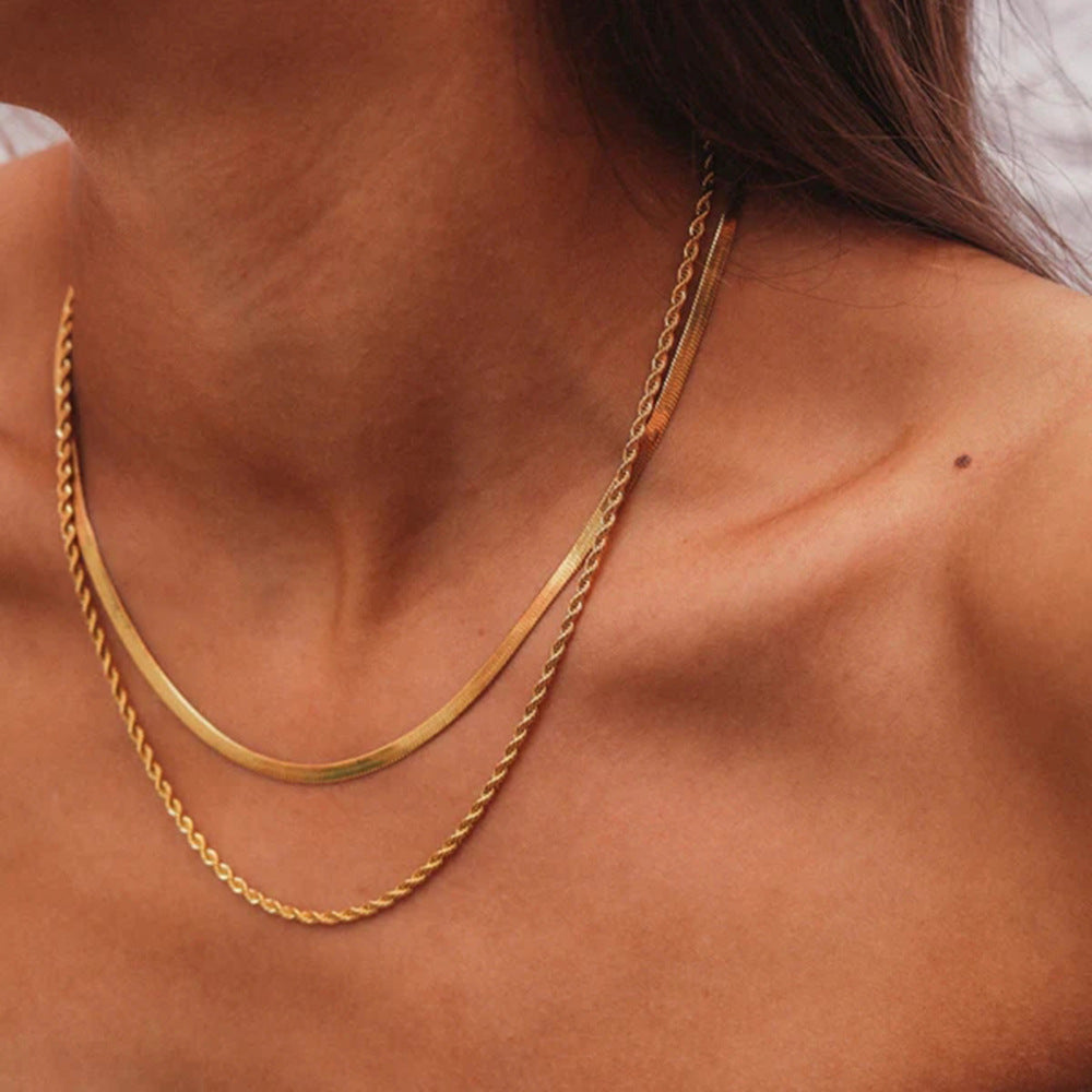 Mimi Femme Necklaces Leontine Layered Gold Chain Necklace