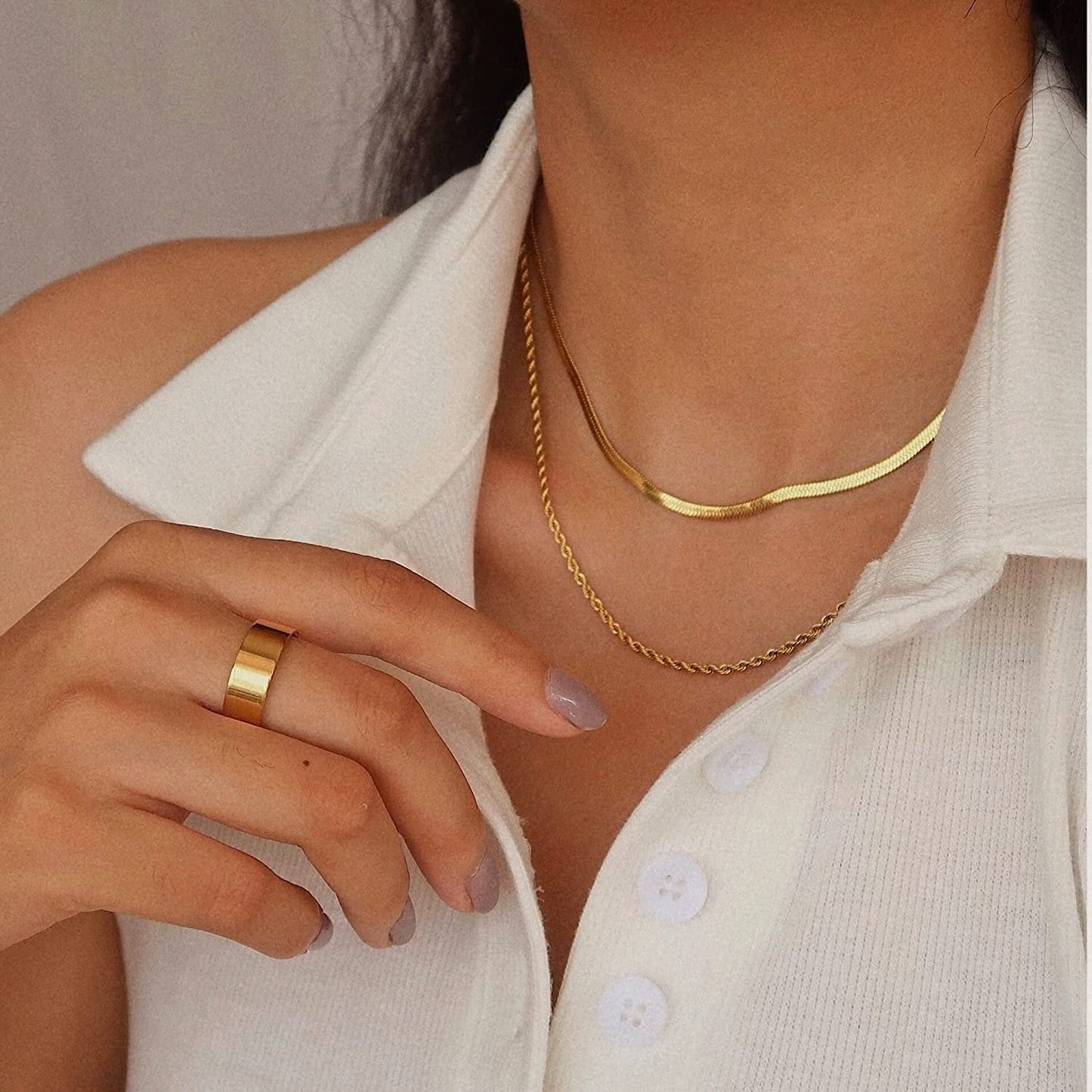 Mimi Femme Necklaces Leontine Layered Gold Chain Necklace