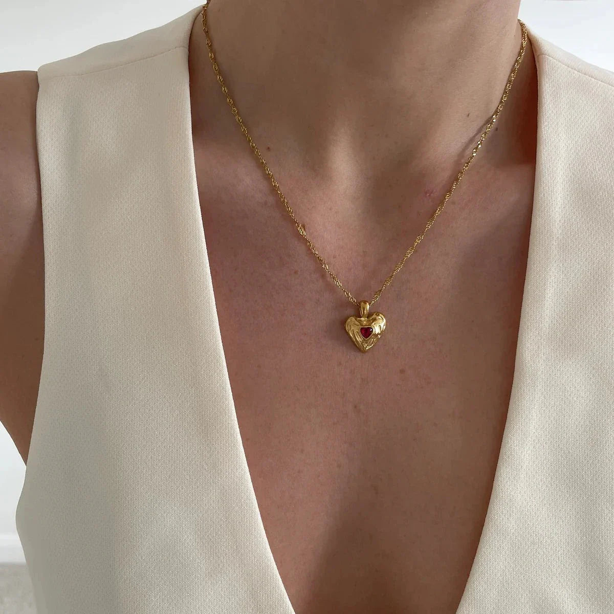 Mimi Femme Necklaces Lucia Gold Heart Necklace