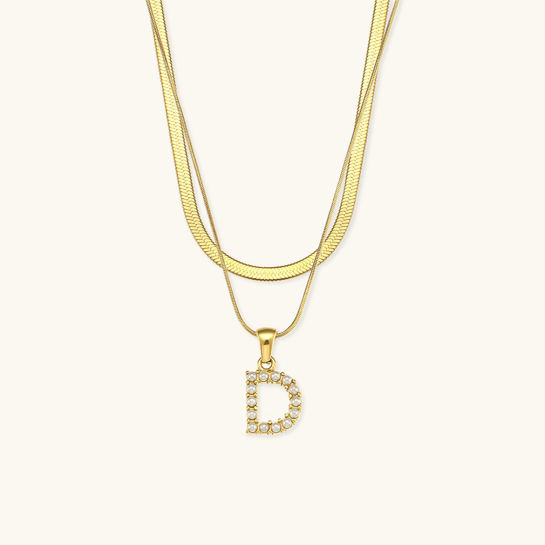 Mimi Femme Necklaces Odile Layered Gold Initial Letter Necklace