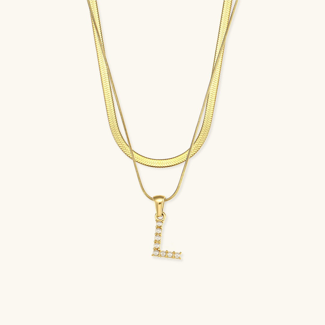 Mimi Femme Necklaces Odile Layered Gold Initial Letter Necklace