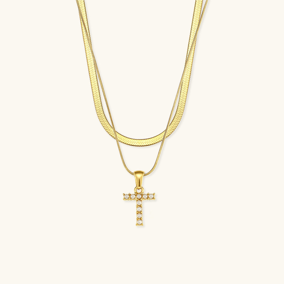 Mimi Femme Necklaces Odile Layered Gold Initial Letter Necklace