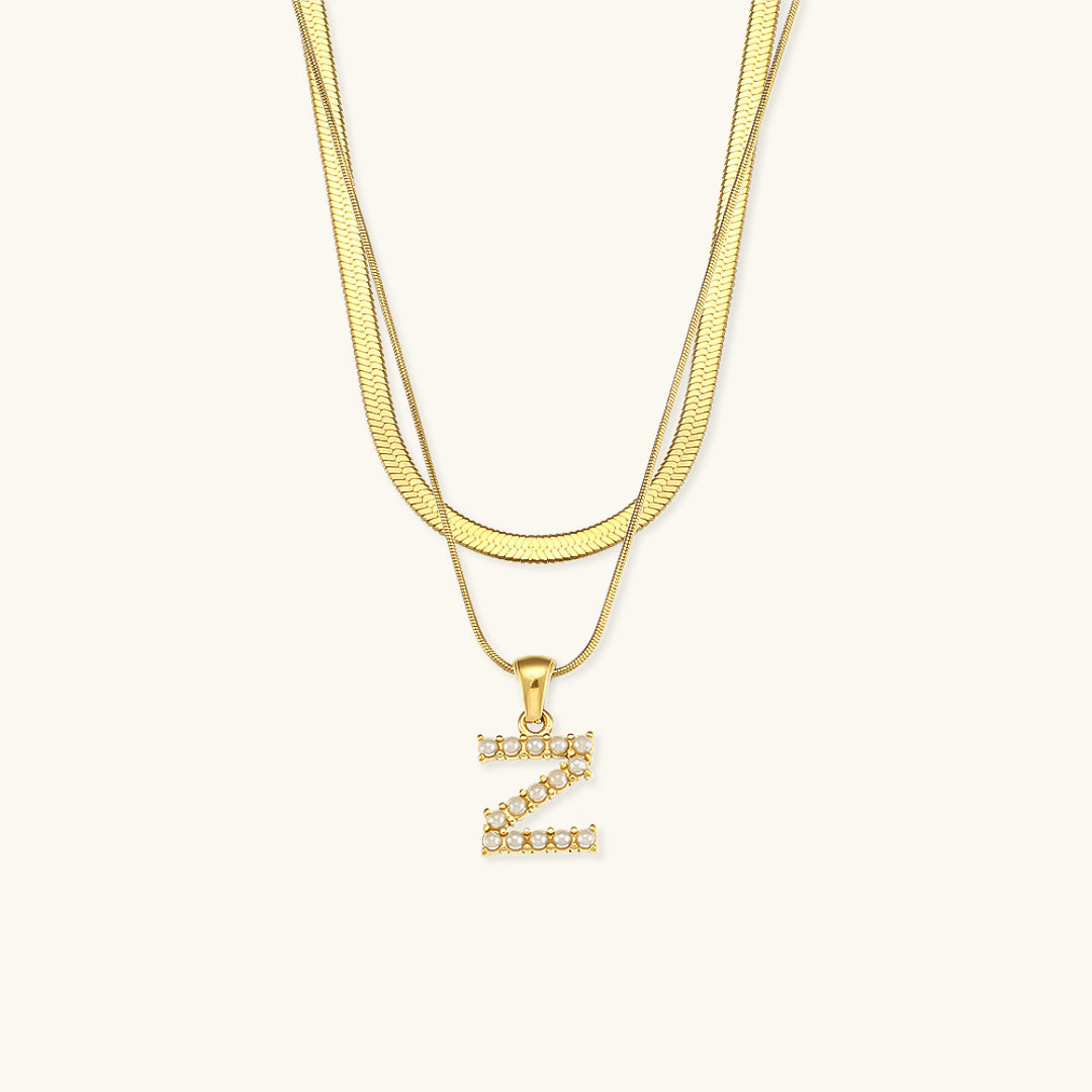 Mimi Femme Necklaces Odile Layered Gold Initial Letter Necklace