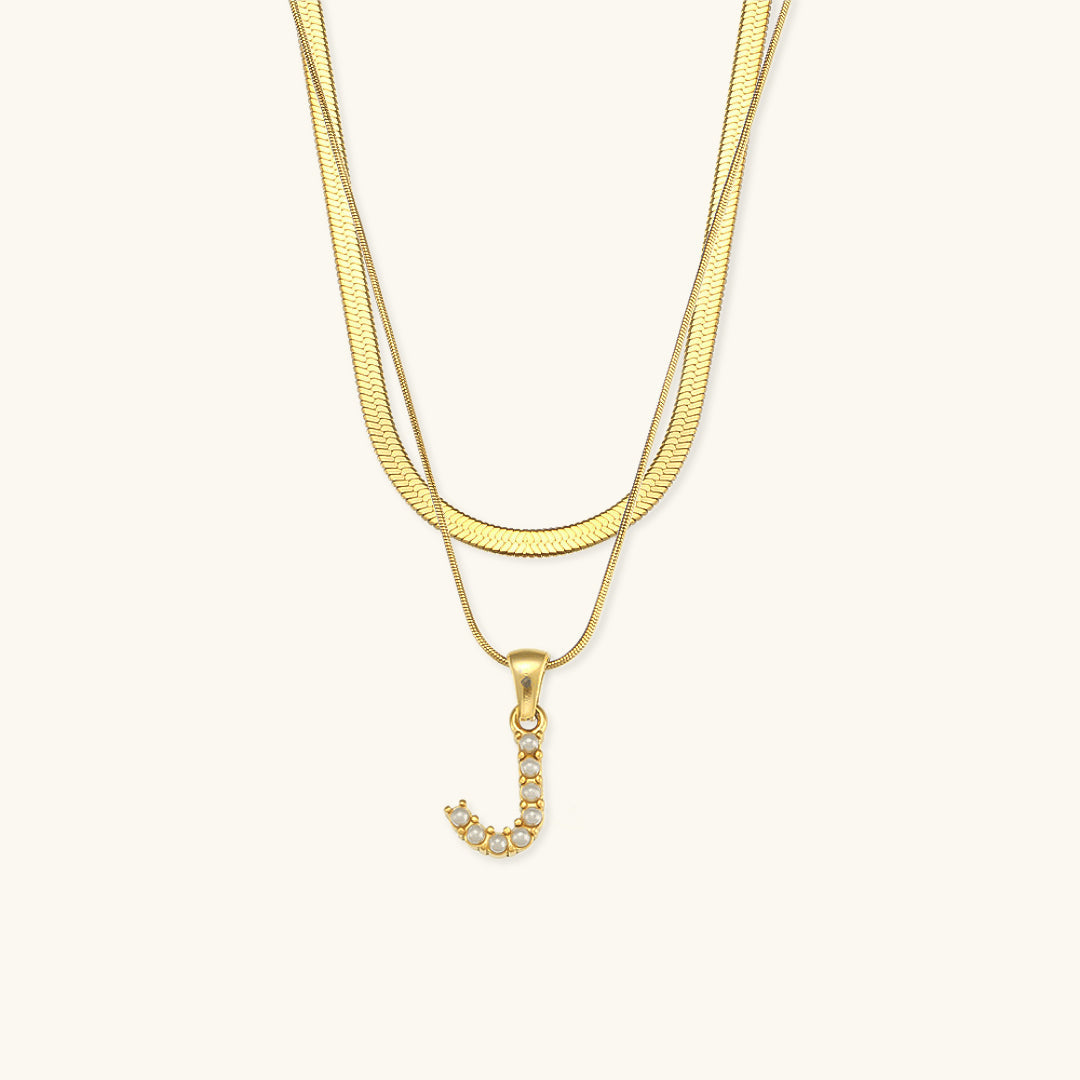 Mimi Femme Necklaces Odile Layered Gold Initial Letter Necklace