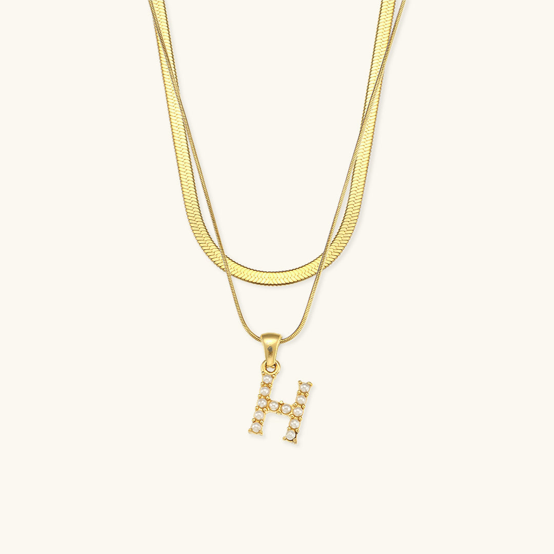 Mimi Femme Necklaces Odile Layered Gold Initial Letter Necklace