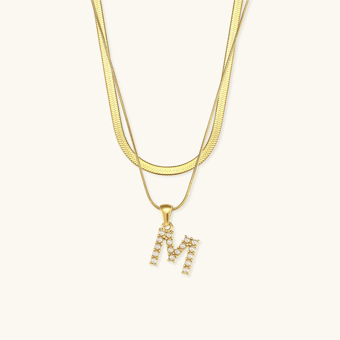 Mimi Femme Necklaces Odile Layered Gold Initial Letter Necklace