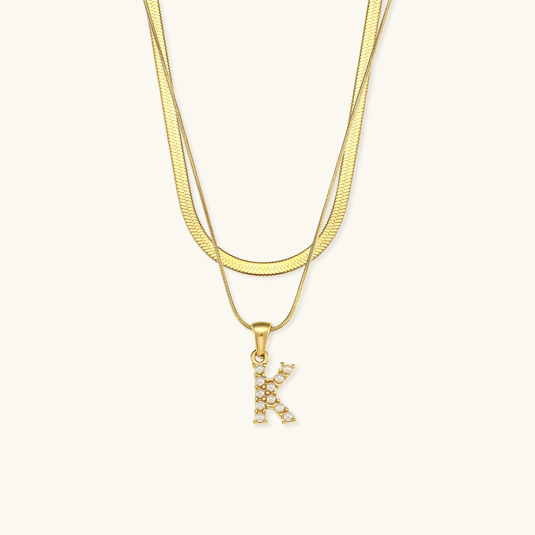 Mimi Femme Necklaces Odile Layered Gold Initial Letter Necklace