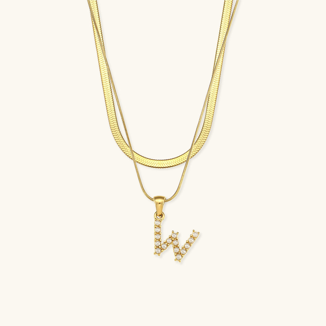 Mimi Femme Necklaces Odile Layered Gold Initial Letter Necklace