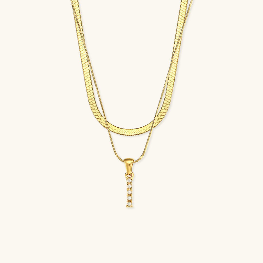 Mimi Femme Necklaces Odile Layered Gold Initial Letter Necklace