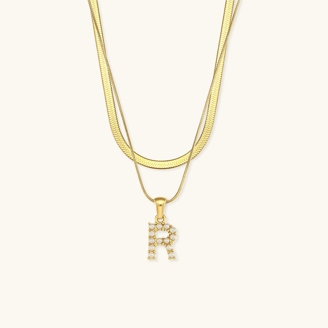 Mimi Femme Necklaces Odile Layered Gold Initial Letter Necklace