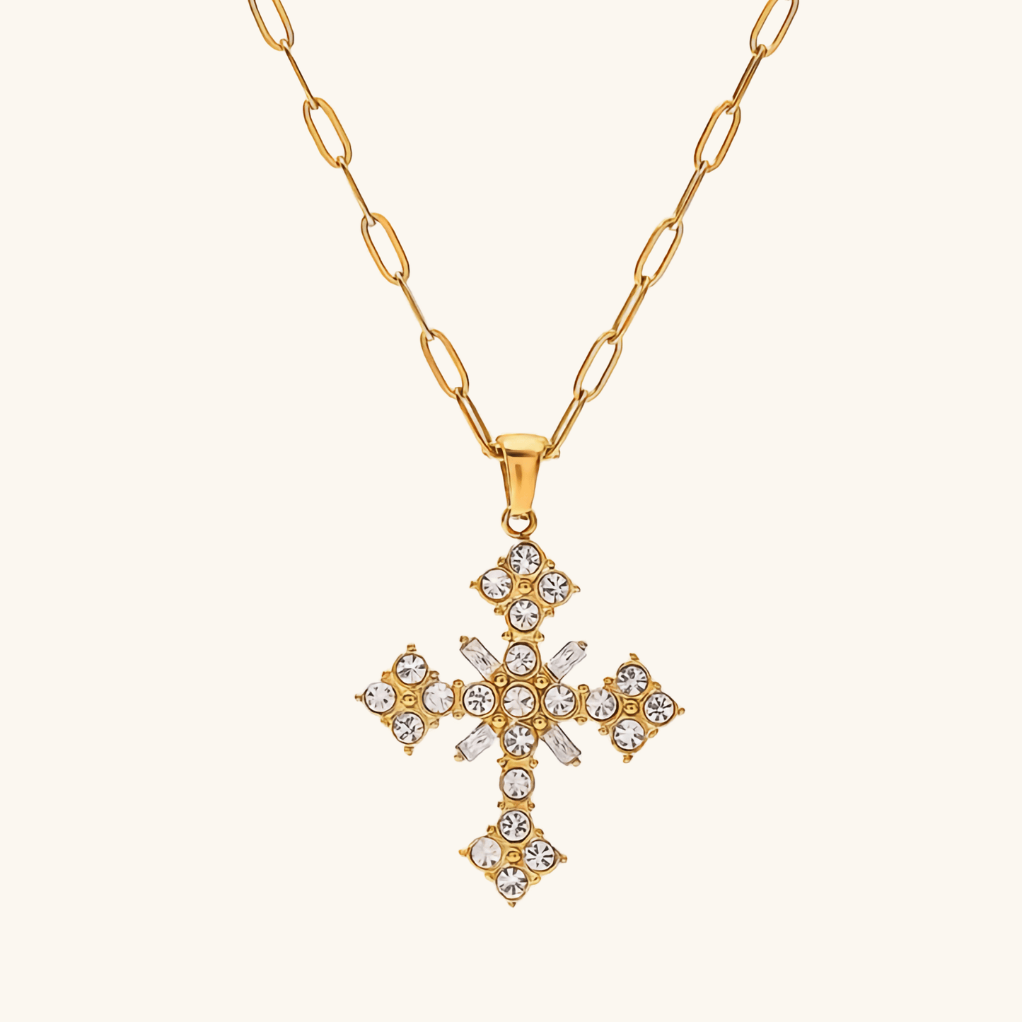 Mimi Femme Necklaces Selene Crystal Cross Necklace