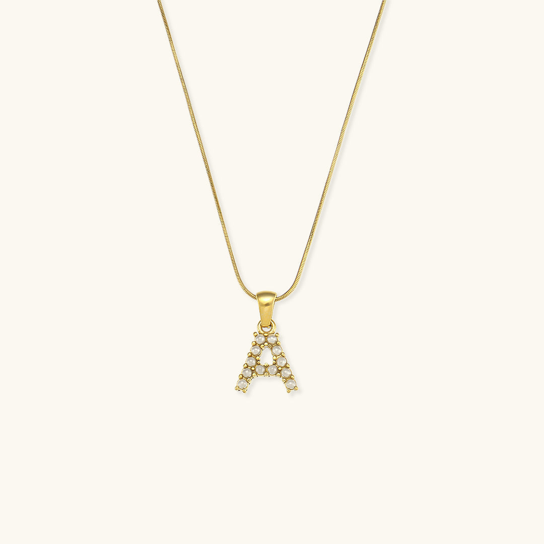 Mimi Femme Necklaces Viviana Initial Letter Pearl Necklace