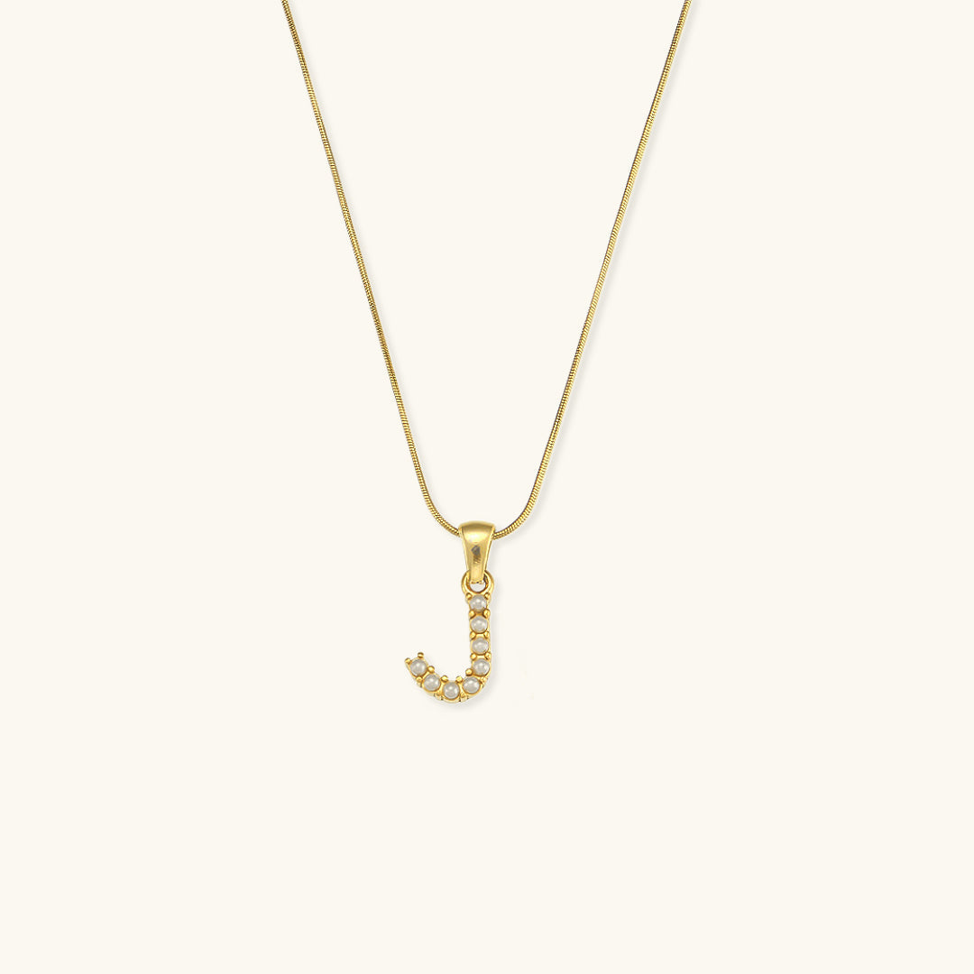 Mimi Femme Necklaces Viviana Initial Letter Pearl Necklace