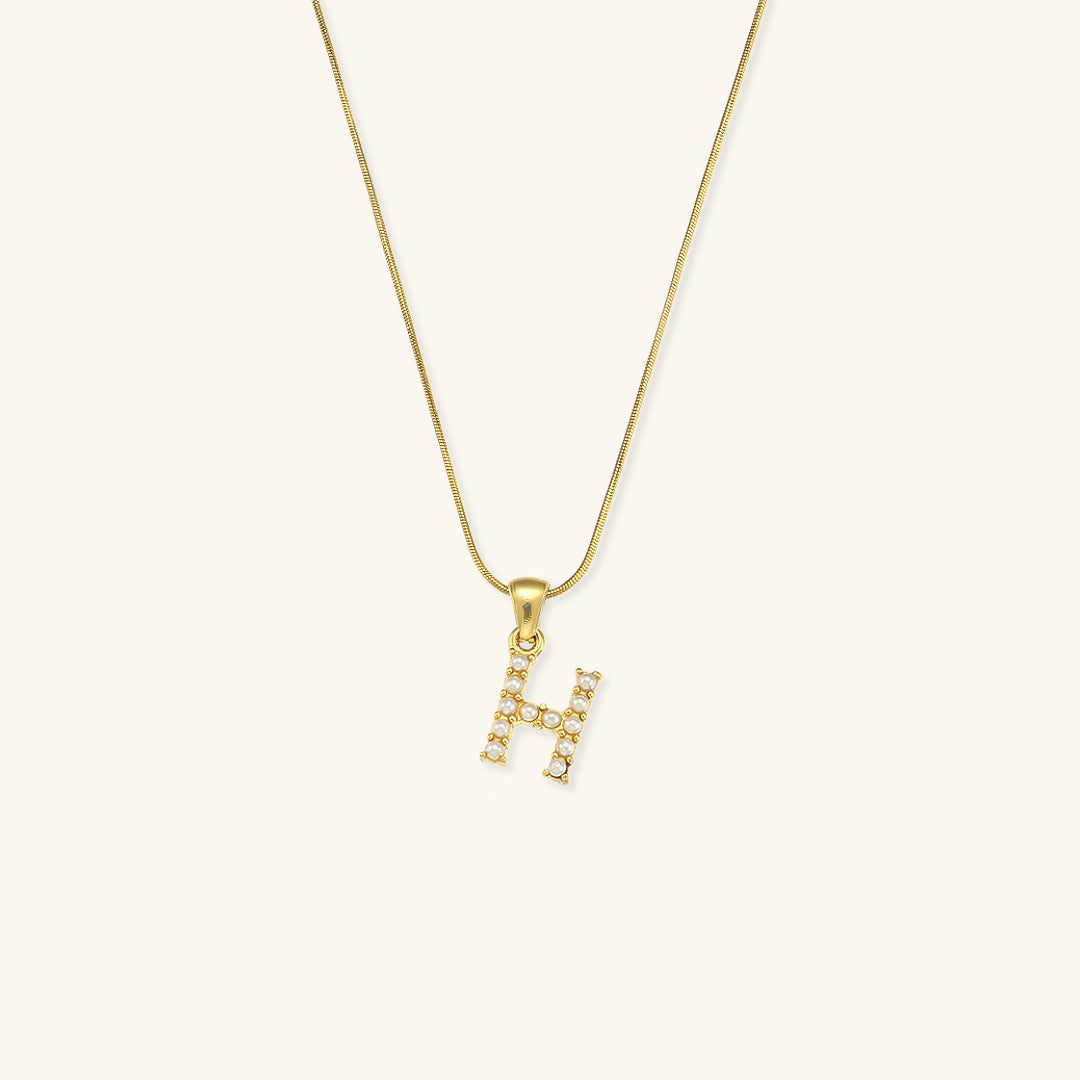 Mimi Femme Necklaces Viviana Initial Letter Pearl Necklace