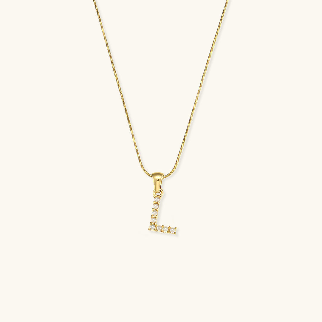 Mimi Femme Necklaces Viviana Initial Letter Pearl Necklace