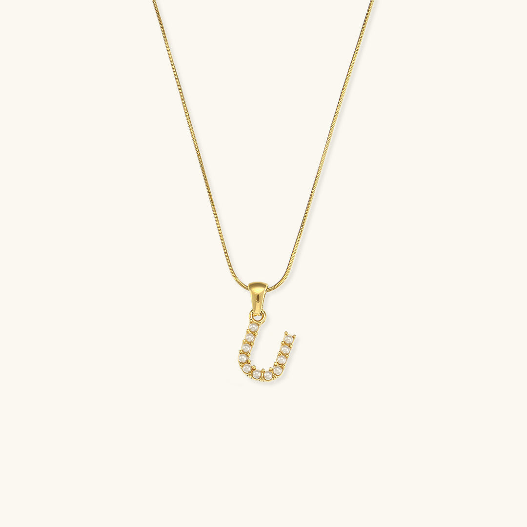 Mimi Femme Necklaces Viviana Initial Letter Pearl Necklace