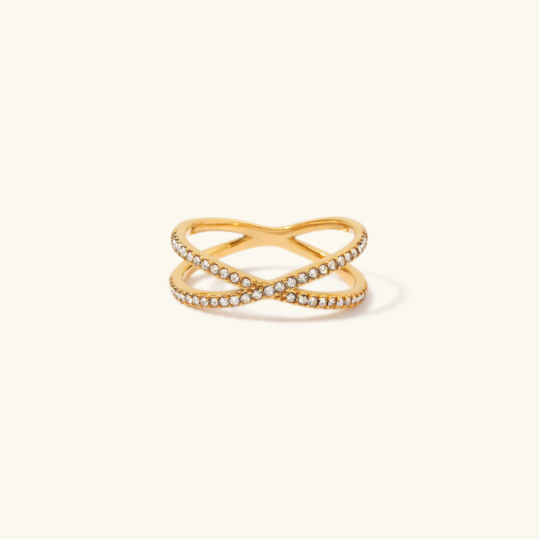 Mimi Femme Rings Arianne Gold Diamond Cross Ring