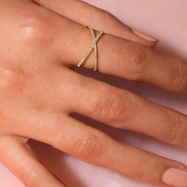 Mimi Femme Rings Arianne Gold Diamond Cross Ring