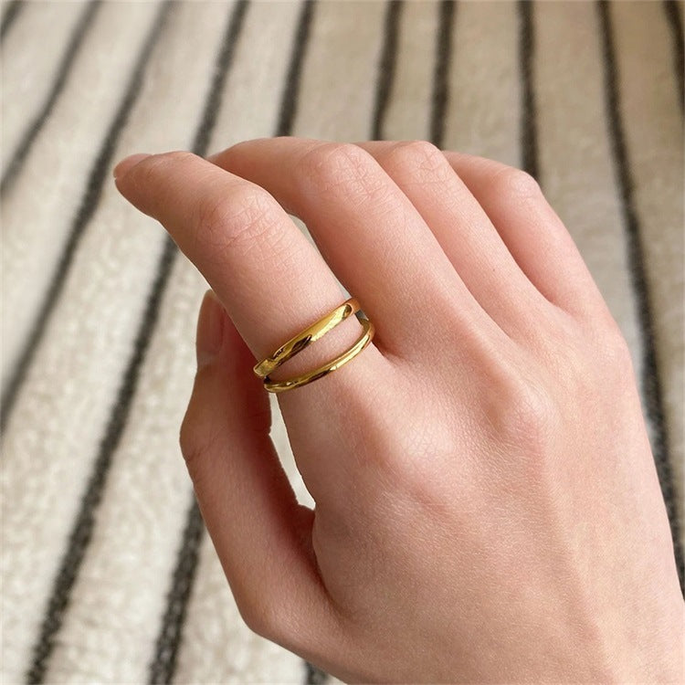 Mimi Femme Rings Laurenna Layered Gold Ring