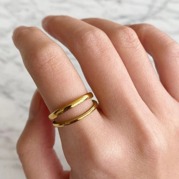 Mimi Femme Rings Laurenna Layered Gold Ring