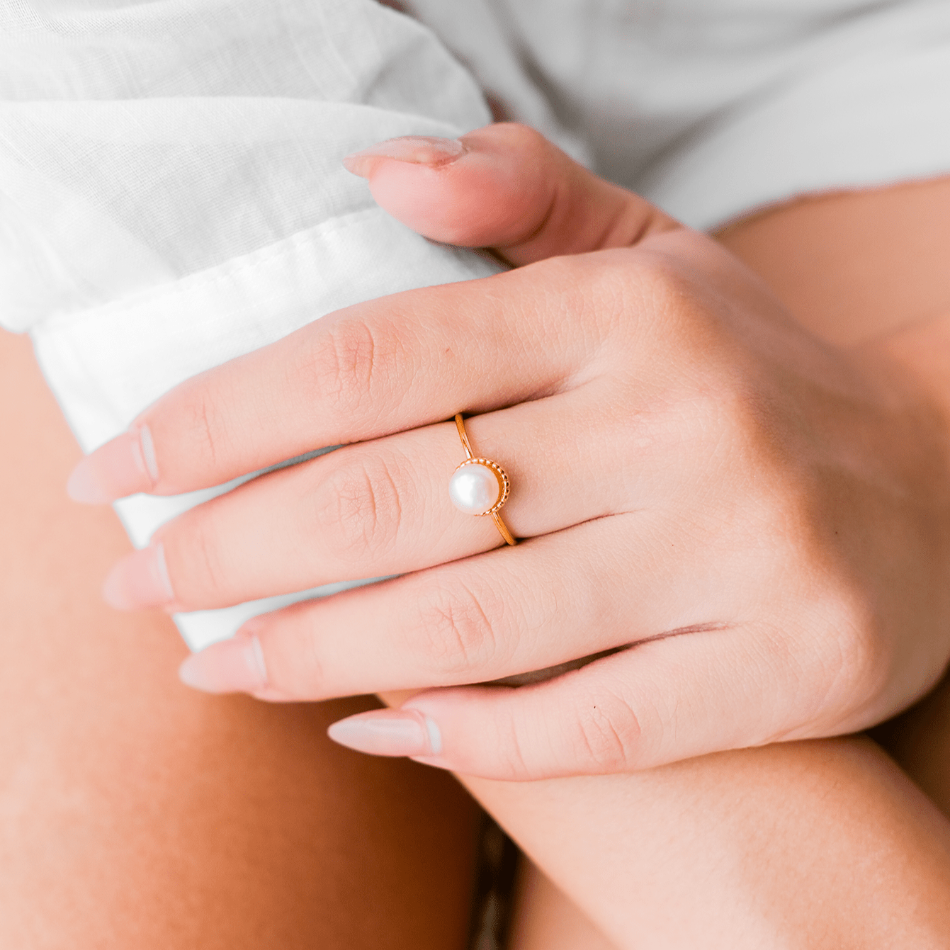 Mimi Femme Rings Sophie Gold Pearl Ring