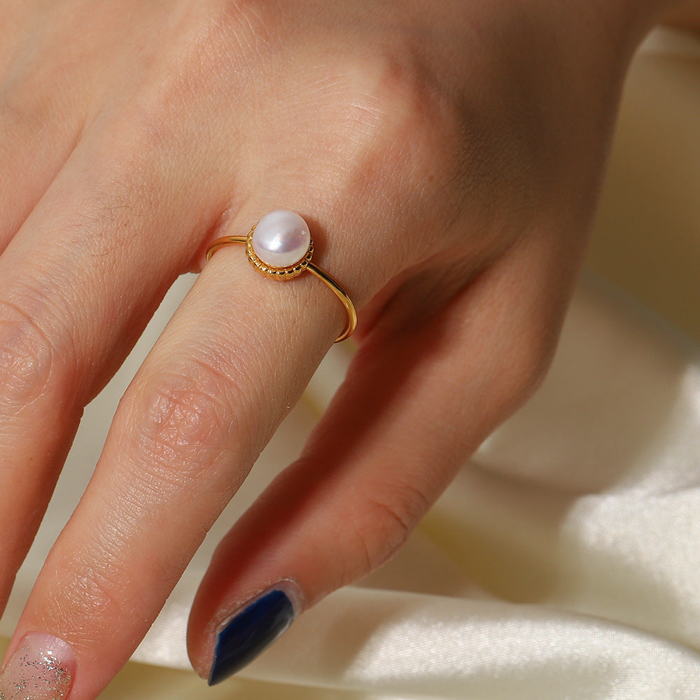 Mimi Femme Rings Sophie Gold Pearl Ring