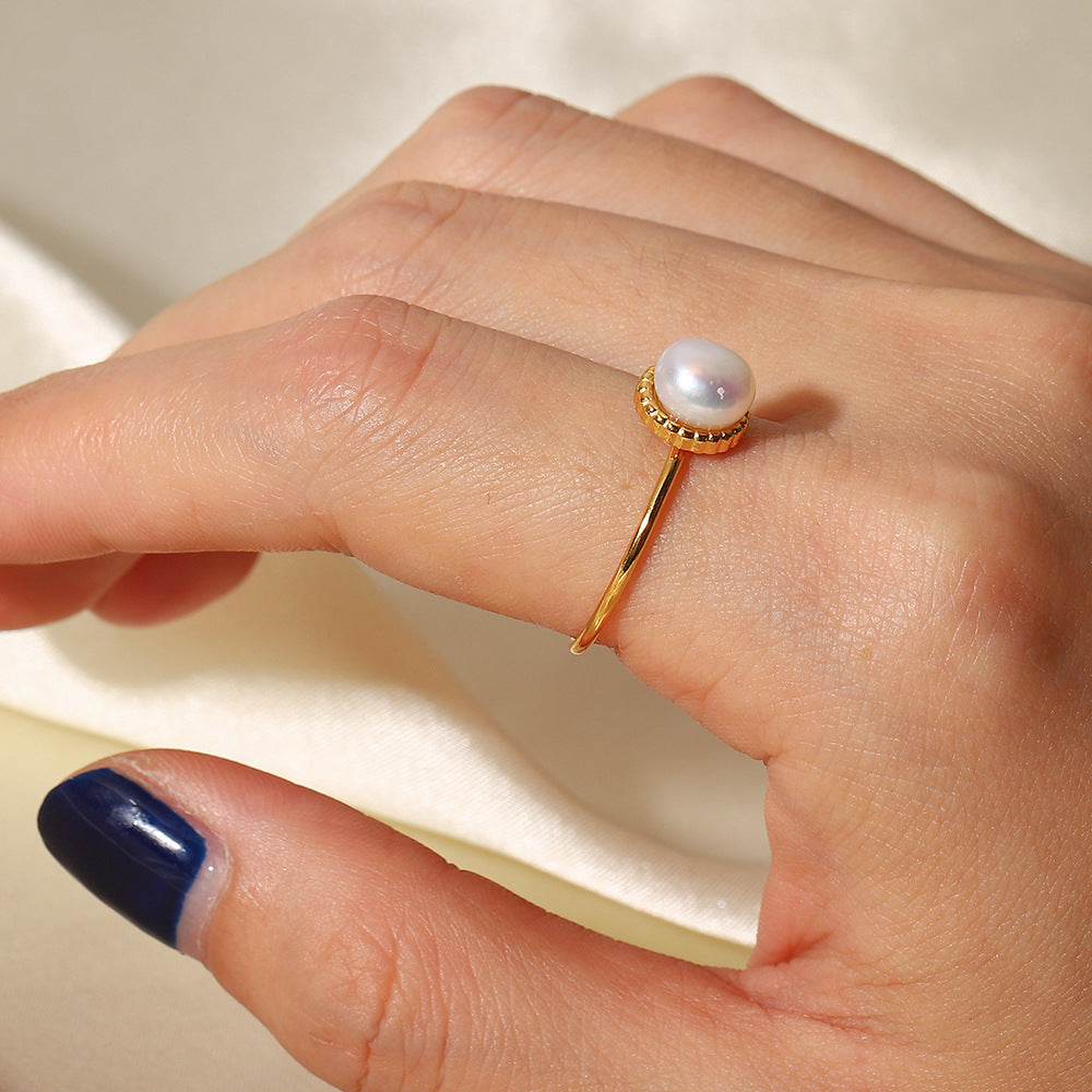 Mimi Femme Rings Sophie Gold Pearl Ring